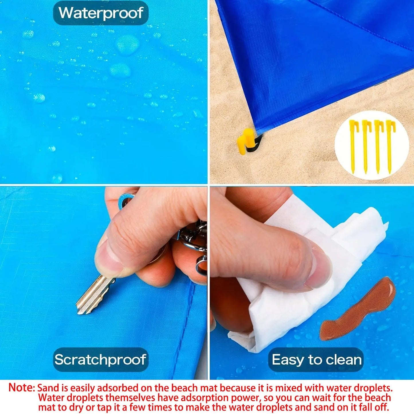 Portable Beach Picnic Mat, Waterproof Nylon Sand Pad, Outdoor Camping, Bicycle Travel, Summer Gift, Back-To-School Season