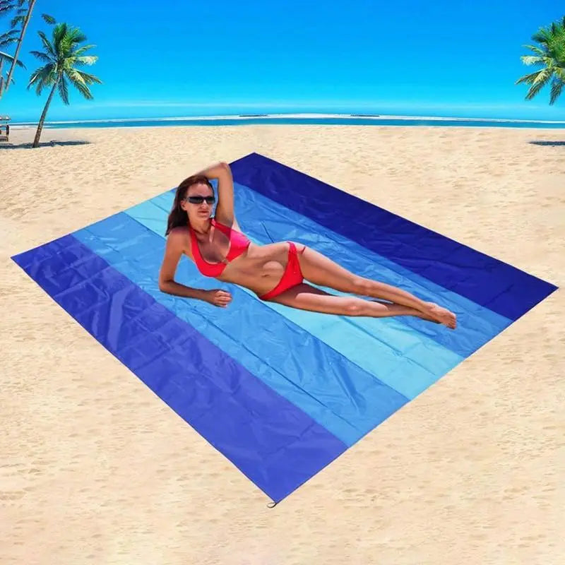 Portable Beach Picnic Mat, Waterproof Nylon Sand Pad, Outdoor Camping, Bicycle Travel, Summer Gift, Back-To-School Season